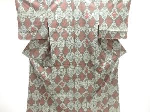 未使用品　更紗模様織り出し本場泥大島紬着物(5マルキ)